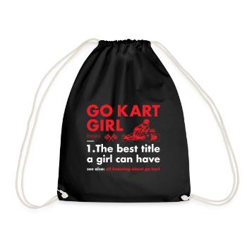 Sport Girl Definition Go Kart - Turnbeutel - Schwarz - Vorne