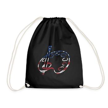 Painter Us Flag Painting - Drawstring Bag - black - Front