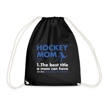 Sport Mom Definition Hockey - Drawstring Bag - black - Front