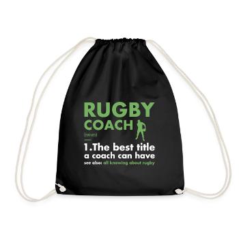 Sport Coach Definition Rugby - Drawstring Bag - black - Front