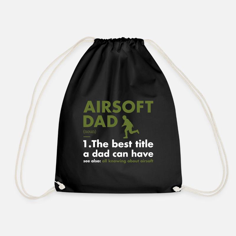 Sport Dad Definition Airsoft - Drawstring Bag - black