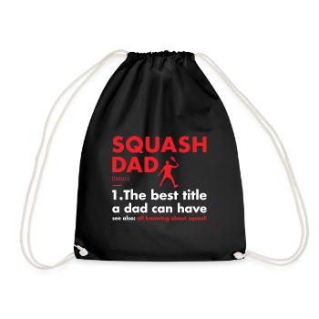 Sport Dad Definition Squash - Drawstring Bag - black - Front