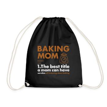 Baker Mom Definition Baking - Drawstring Bag - black - Front