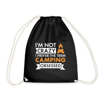 Camper I'm Not Crazy Camping - Drawstring Bag - black - Front