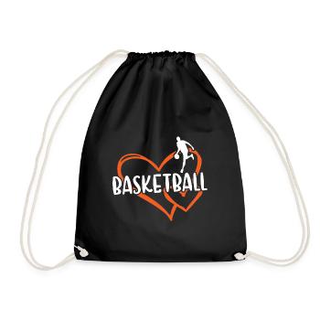 Sport Heart Basketball - Drawstring Bag - black - Front