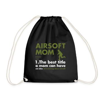 Sport Mom Definition Airsoft - Drawstring Bag - black - Front