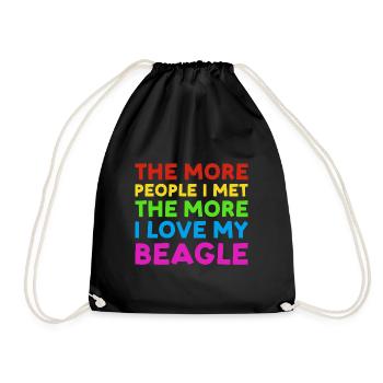 Plus de gens que j’ai rencontrés plus j’aime Beagle - Sac de sport léger - noir - Devant