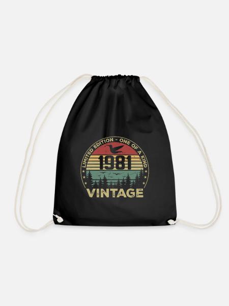 Jahrgang 1981 Original 1981 Retro Jubiläum 1981 - Turnbeutel - Schwarz