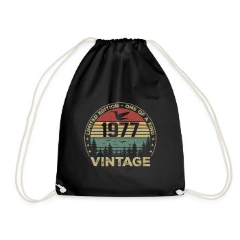 Vintage 1977 Original 1977 Rétro Anniversaire 1977 - Sac de sport léger - noir - Devant