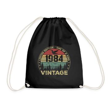 Vintage 1984 Original 1984 Retro Anniversary 1984 - Drawstring Bag - black - Front