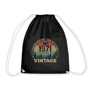 Vintage 1971 Original 1971 Rétro Anniversaire 1971 - Sac de sport léger - noir - Devant