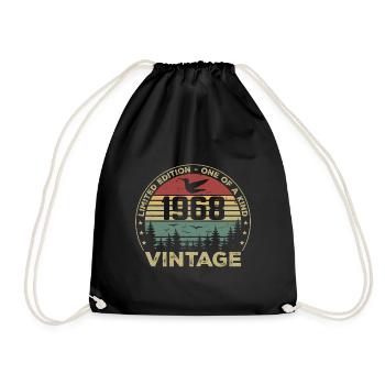 Vintage 1968 Original 1968 Rétro Anniversaire 1968 - Sac de sport léger - noir - Devant