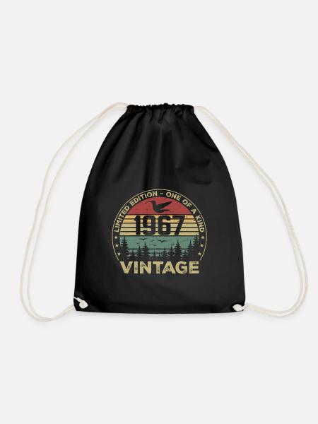 Vintage 1967 Original 1967 Retro Birthday 1967 - Drawstring Bag - black