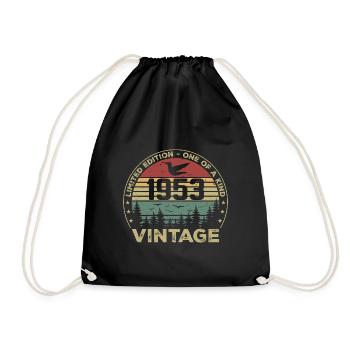 Vintage 1953 Original 1953 Retro Anniversary 1953 - Drawstring Bag - black - Front