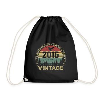 Vintage 2016 Original 2016 Retro Anniversary 2016 - Drawstring Bag - black - Front