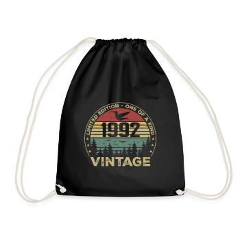 Vintage 1992 Original 1992 Retro Birthday 1992 - Drawstring Bag - black - Front