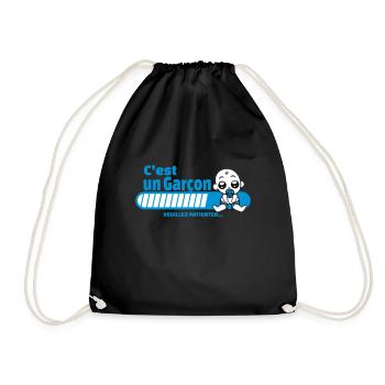 annonce grossesse - c'est un garçon - Sac de sport léger - noir - Devant