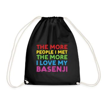 Dog More People I Met The More I Love My Basenji - Drawstring Bag - black - Front