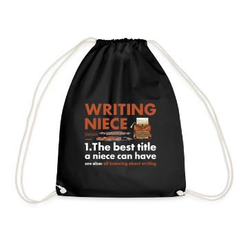 Writer Niece Definition Writing - Drawstring Bag - black - Front