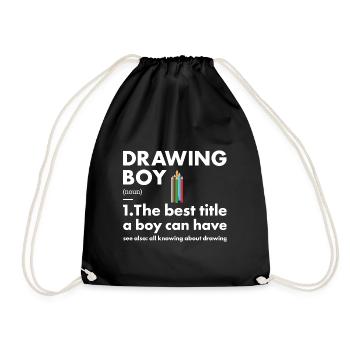 Dessinateur de définition de garçon de tiroir - Sac de sport léger - noir - Devant