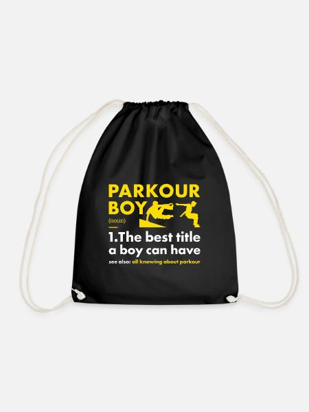 Traceur Boy Definition Parkour - Turnbeutel - Schwarz