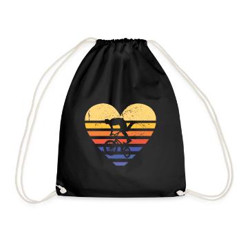 Sport Rétro Coucher de Soleil Cœur BMX - Sac de sport léger - noir - Devant