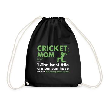 Sport Mom Definition Cricket - Turnbeutel - Schwarz - Vorne