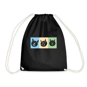 Trio félin - Sac de sport léger - noir - Devant