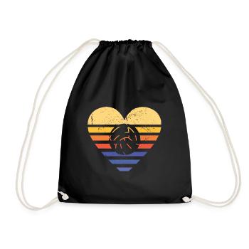 Sport Retro Sunset Heart Netball - Turnbeutel - Schwarz - Vorne