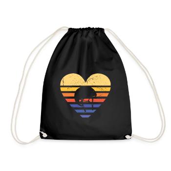 Sport Retro Sunset Heart Roller Derby - Sac de sport léger - noir - Devant