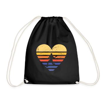 Sport Retro Sunset Heart Dodgeball - Sac de sport léger - noir - Devant