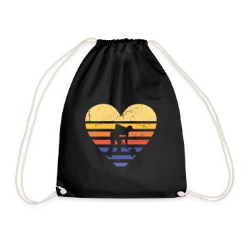 Sport Retro Sunset Heart Curling - Sac de sport léger - noir - Devant