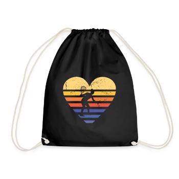 Sport Retro Sunset Heart Racquetball - Sac de sport léger - noir - Devant