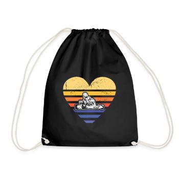 Sport Retro Sunset Heart Go Kart - Turnbeutel - Schwarz - Vorne