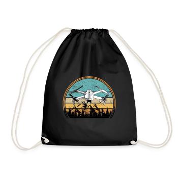 Drohnen Pilot Drohne Whoop Copter FPV Pilot Drone - Drawstring Bag - black - Front