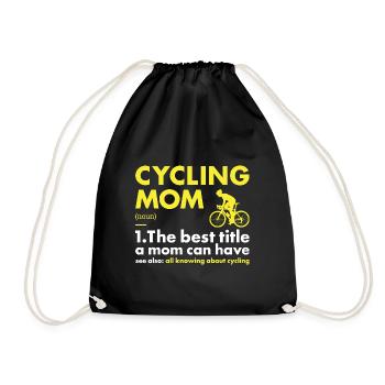 Sport Mom Cycling - Drawstring Bag - black - Front