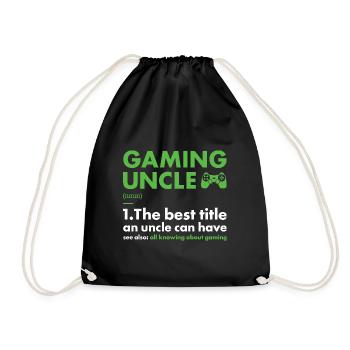 Gamer Uncle Definition Gaming - Turnbeutel - Schwarz - Vorne