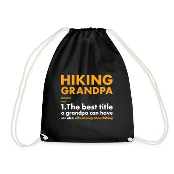 Hiker Grandpa Definition Hiking - Drawstring Bag - black - Front