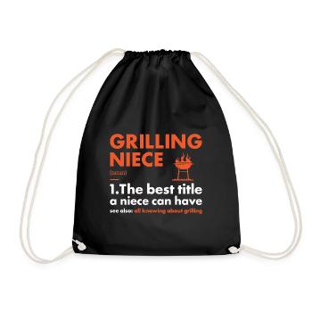 Griller Nièce Définition Grillades - Sac de sport léger - noir - Devant