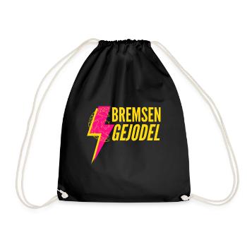 Rad T-Shirt: Bremsen Gejodel – Zeit für Wartung? - Turnbeutel - Schwarz - Vorne