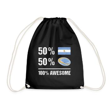Argentina 50% Rugby 100% Awesome Argentina Rugby - Drawstring Bag - black - Front