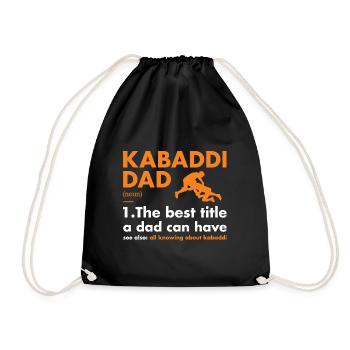 Sport Dad Definition Kabaddi - Drawstring Bag - black - Front