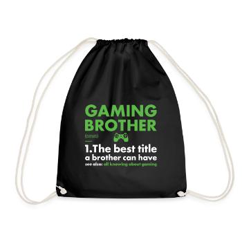 Gamer Brother Definition Gaming - Turnbeutel - Schwarz - Vorne