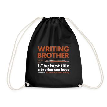 Writer Brother Definition Writing - Drawstring Bag - black - Front