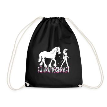 Führungskraft Pferd Reiten Geschenkidee Pferde - Turnbeutel - Schwarz - Vorne
