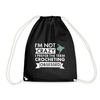 Crocheteur Je ne suis pas fou de crochet - Sac de sport léger - noir - Devant