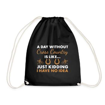 Rider A Day Without Cross Country - Drawstring Bag - black - Front