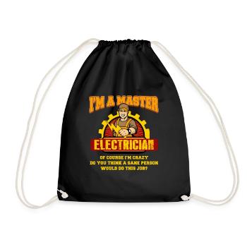Electrician Electricity Electricity Electricity Gift - Drawstring Bag - black - Front