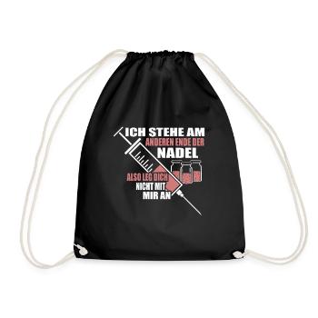 Ich stehe am anderen Ende der Nadel - Turnbeutel - Schwarz - Vorne