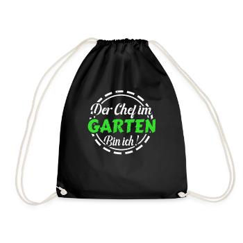 Der Chef im Garten bin ich ! - Turnbeutel - Schwarz - Vorne